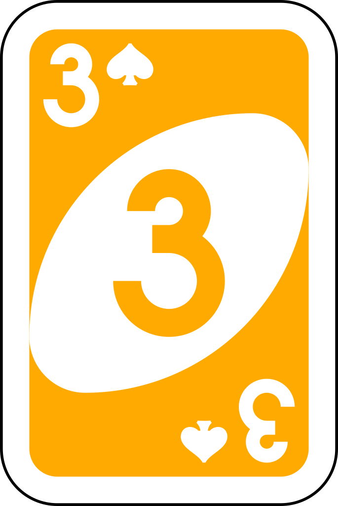 Yellow 3 of Spades